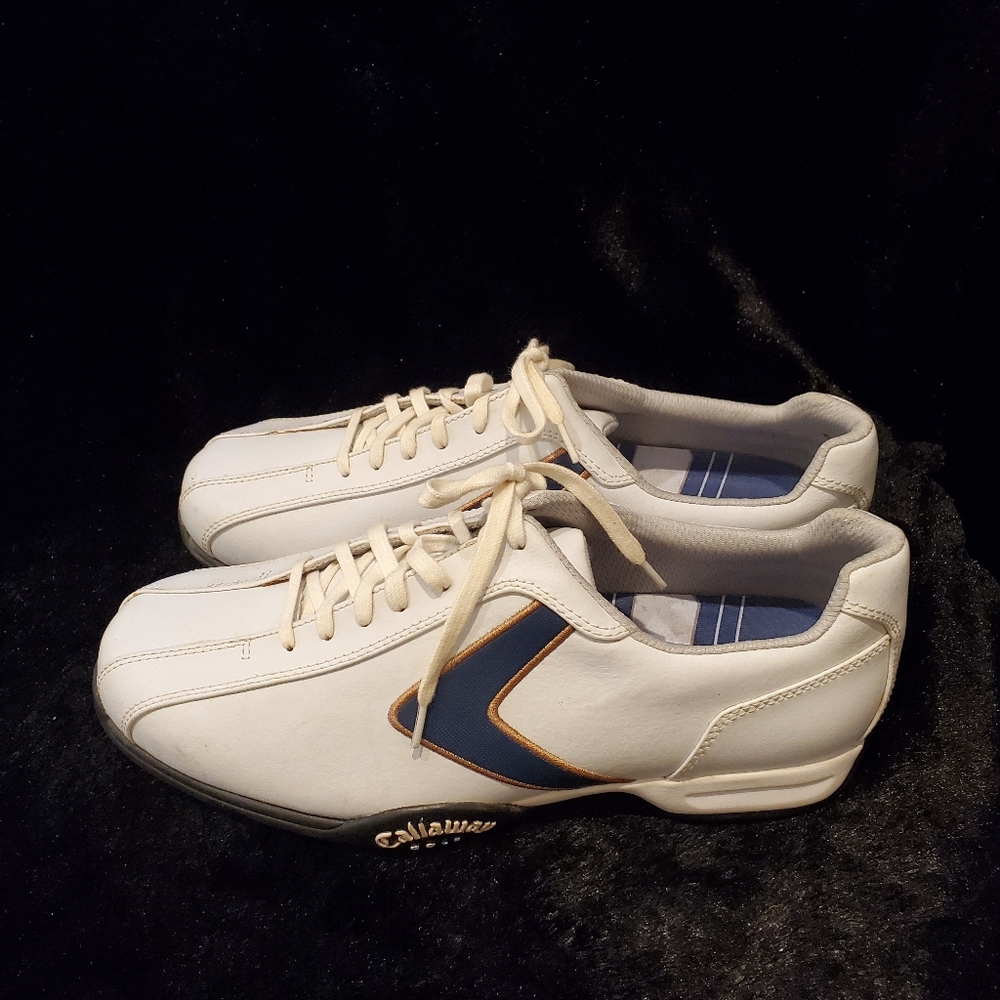 Callaway golf mens sz 9 white leather golf shoes